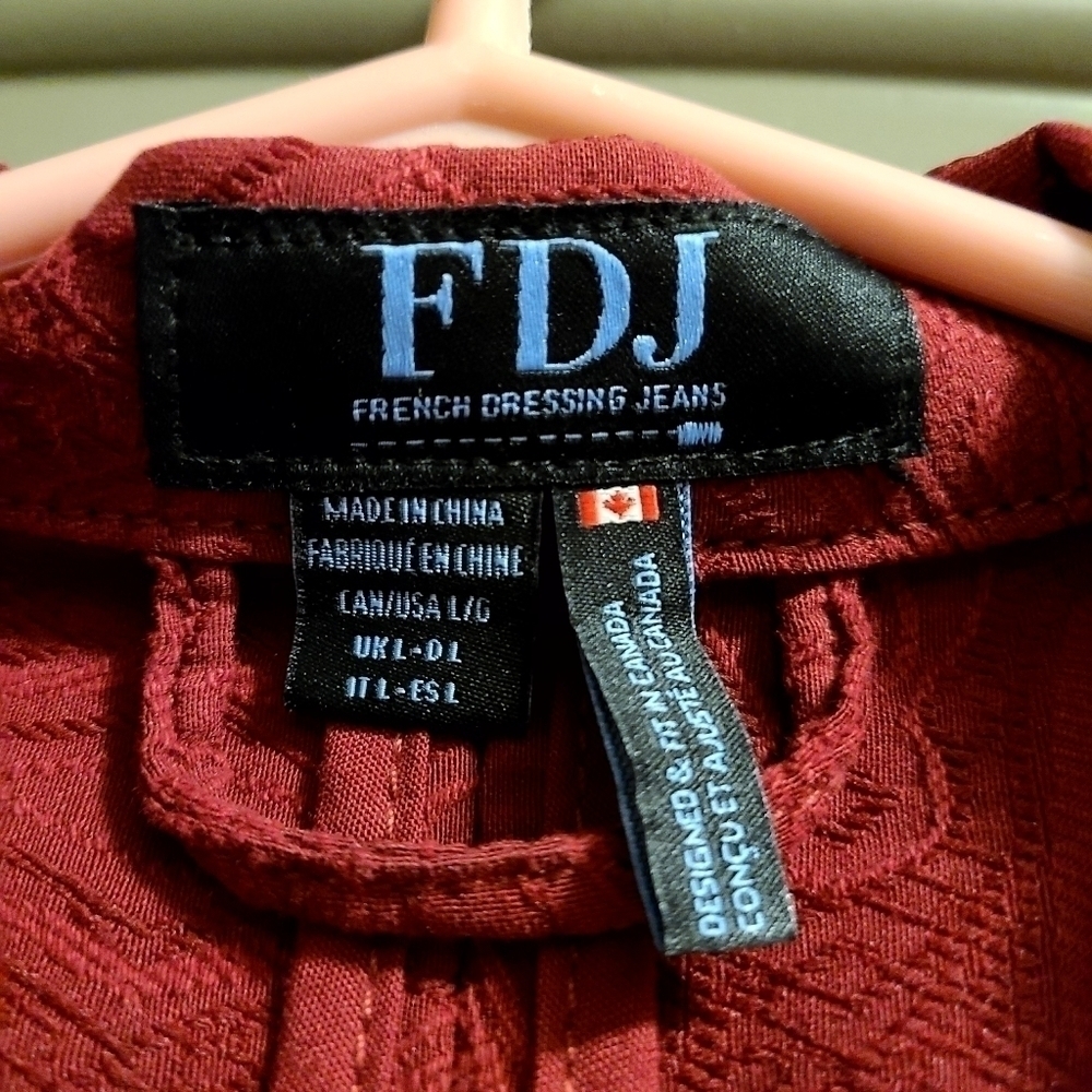 French Dressing Jaquard Blazer Red Gold Button Front Womens Vintage Large - Picture 3 of 14